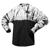T-shirt unisexe Spirit Jersey noir San Jose Sharks Crystal Half Dye à manches longues