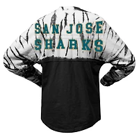 T-shirt unisexe Spirit Jersey noir San Jose Sharks Crystal Half Dye à manches longues