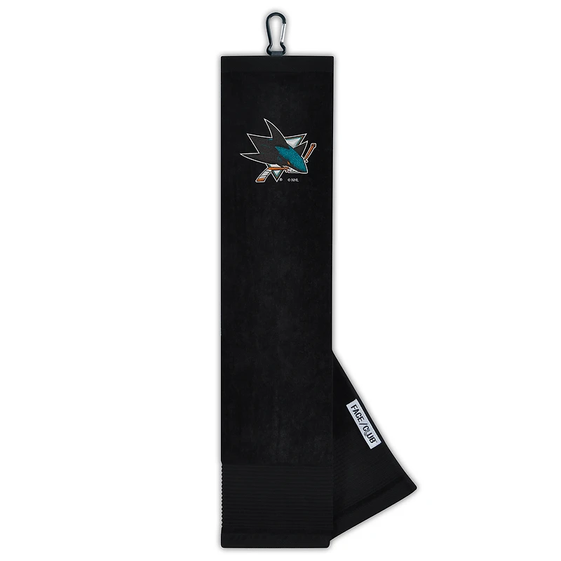 WinCraft San Jose Sharks Serviette de golf brodée à trois volets pour visage/club 40,6 x 63,5 cm