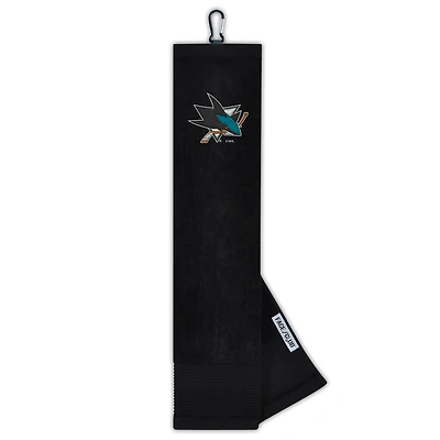 WinCraft San Jose Sharks Serviette de golf brodée à trois volets pour visage/club 40,6 x 63,5 cm