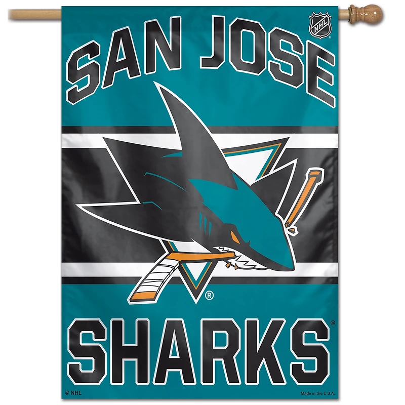 WinCraft San Jose Sharks 28" x 40" bannière verticale recto avec mot-symbole