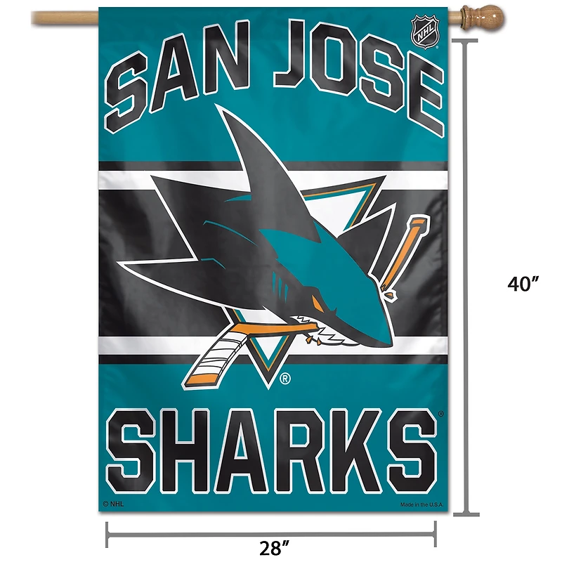 WinCraft San Jose Sharks 28" x 40" bannière verticale recto avec mot-symbole