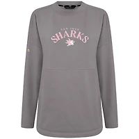 Sweat-shirt à col roulé Beaudry gris pour femme avec inscription « Mother's Day » des Sharks de San Jose
