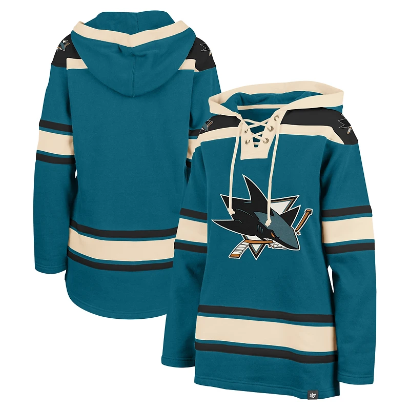 Sweat à capuche enfiler Superior Lacer Teal San Jose Sharks '47 pour femme