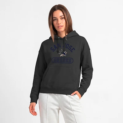 Women's Champion  Black San Jose Sharks Arched Pill Box Hoodie