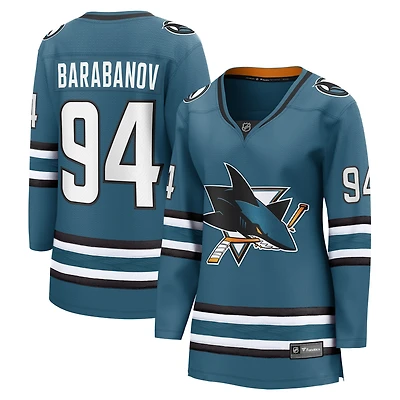 Women's Fanatics Alexander Barabanov Teal San Jose Sharks Home Breakaway Player Jersey