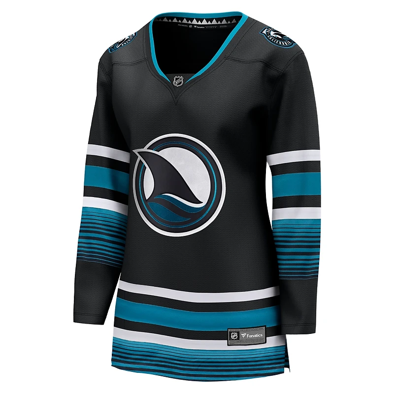 Women's Fanatics Black San Jose Sharks Alternate Breakaway Jersey