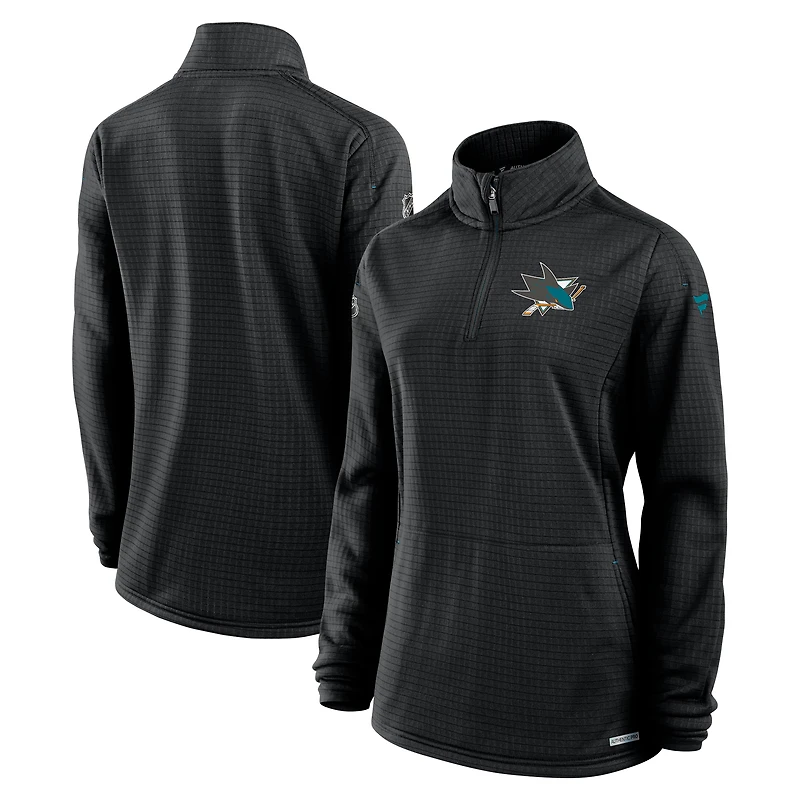 Pull à glissière quart de tour Fanatics noir authentique des Sharks San Jose pour femme