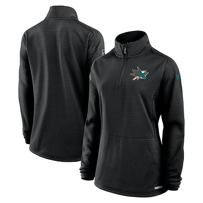 Pull à glissière quart de tour Fanatics noir authentique des Sharks San Jose pour femme