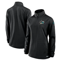 Pull à glissière quart de tour Fanatics noir authentique des Sharks San Jose pour femme
