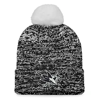 Women's Fanatics Black San Jose Sharks Glimmer Cuffed Knit Hat with Pom