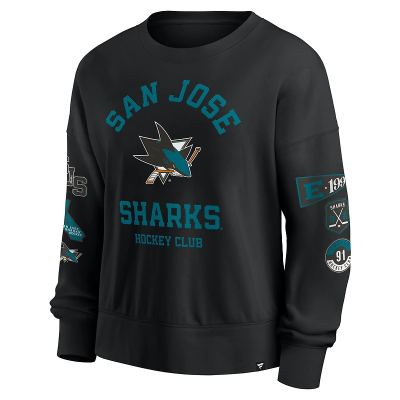Sweat-shirt à capuche noir San Jose Sharks Go Team pour femme Fanatics