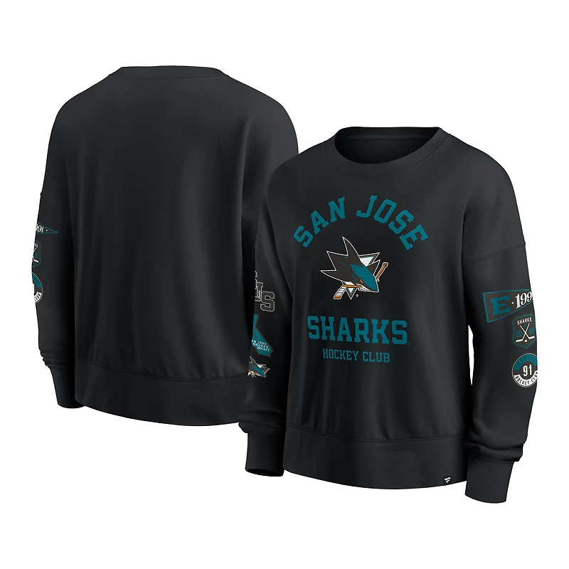 Sweat-shirt à capuche noir San Jose Sharks Go Team pour femme Fanatics