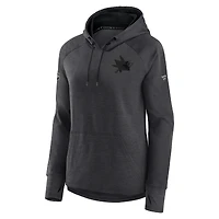 Chandail à capuche raglan authentique Pro Road Performance des Sharks de San Jose Fanatics Heather Charcoal pour femmes