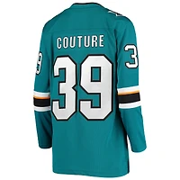 Maillot de joueur à domicile Fanatics Logan Couture pour femmes, sarcelle, San Jose Sharks Breakaway