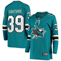Maillot de joueur à domicile Fanatics Logan Couture pour femmes, sarcelle, San Jose Sharks Breakaway