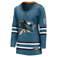Women's Fanatics Luke Kunin Teal San Jose Sharks Home Breakaway Player Jersey