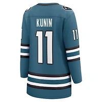 Women's Fanatics Luke Kunin Teal San Jose Sharks Home Breakaway Player Jersey