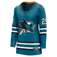 Fanatics pour femmes Mackenzie Blackwood Sarcelle San Jose Sharks Maillot de joueur échappé à domicile