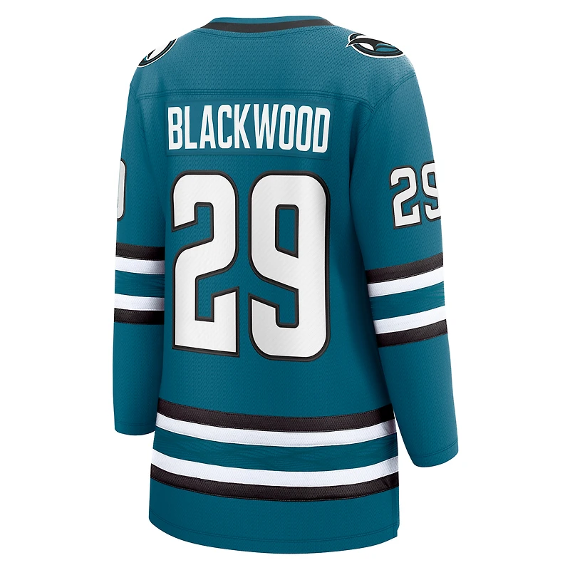 Fanatics pour femmes Mackenzie Blackwood Sarcelle San Jose Sharks Maillot de joueur échappé à domicile