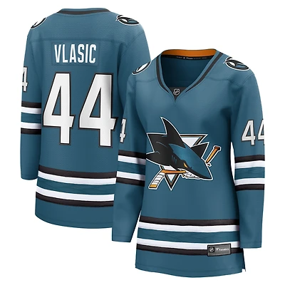 Maillot domicile Breakaway Marc-Edouard Vlasic turquoise des Sharks de San Jose pour femmes (Fanatics)