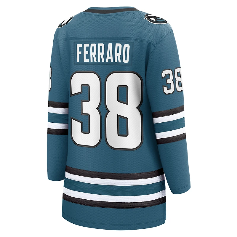 Fanatics pour femmes Mario Ferraro Sarcelle San Jose Sharks Maillot de joueur échappé à domicile