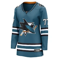 Maillot Michael Misa Teal des Sharks de San Jose Breakaway pour femmes Fanatics