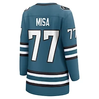 Women's Fanatics Michael Misa Teal San Jose Sharks Breakaway Jersey