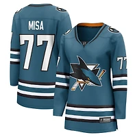 Women's Fanatics Michael Misa Teal San Jose Sharks Breakaway Jersey