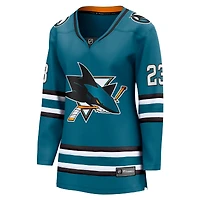 Women's Fanatics Oskar Lindblom Teal San Jose Sharks Home Breakaway Player Jersey