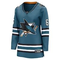 Women's Fanatics Sam Dickinson Teal San Jose Sharks Home Breakaway Jersey