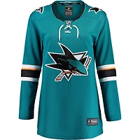 Women's Fanatics Teal San Jose Sharks Home Breakaway - Blank Jersey