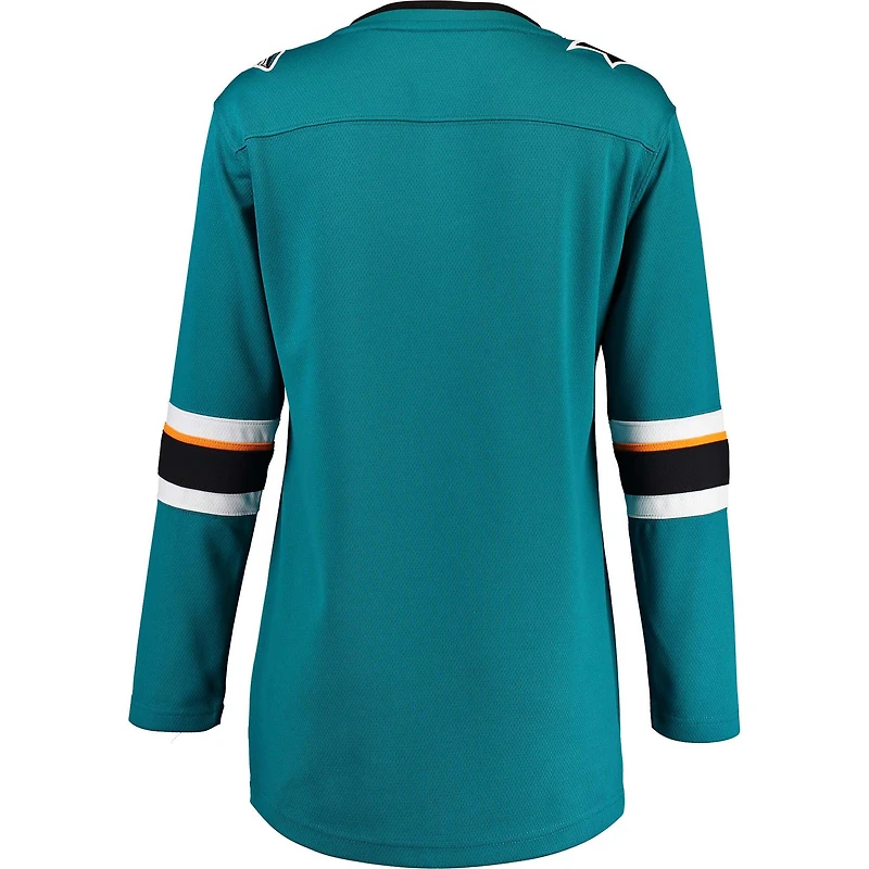 Women's Fanatics Teal San Jose Sharks Home Breakaway - Blank Jersey