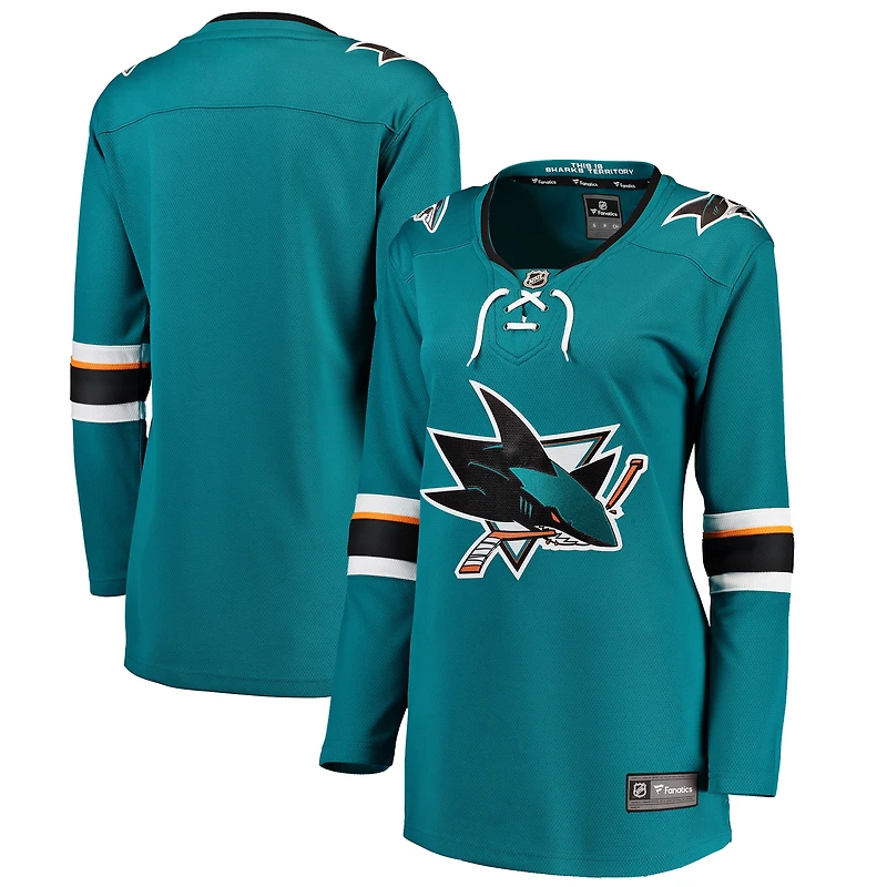 Maillot Fanatics Teal pour femme des Sharks de San Jose à domicile Breakaway
