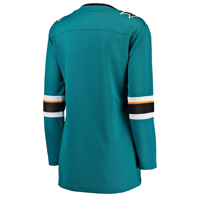 Maillot Fanatics Teal pour femme des Sharks de San Jose à domicile Breakaway