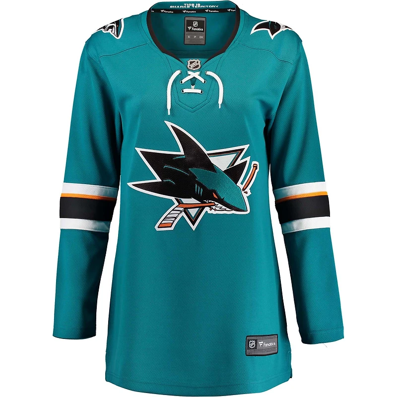 Women's Fanatics  Teal San Jose Sharks Home Breakaway Jersey