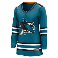 Maillot Breakaway à domicile des Sharks de San Jose Fanatics pour femmes, bleu sarcelle