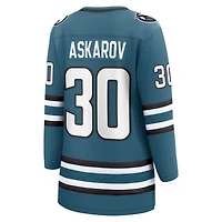 Maillot domicile Breakaway Yaroslav Askarov turquoise des Sharks de San Jose pour femmes (Fanatics)