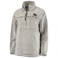 Women's G-III 4Her by Carl Banks Gray San Jose Sharks Sherpa Quarter-Zip Pullover Jacket