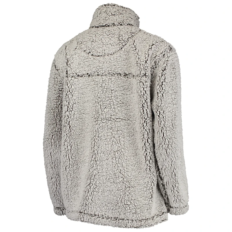 Veste G-III 4Her by Carl Banks grise pour femme des Sharks de San Jose en sherpa avec fermeture éclair sur le quart