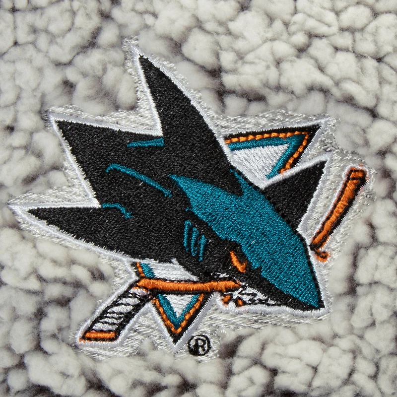 Women's G-III 4Her by Carl Banks Gray San Jose Sharks Sherpa Quarter-Zip Pullover Jacket