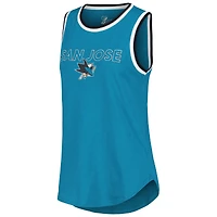 Women's G-III 4Her by Carl Banks Teal San Jose Sharks Strategy Tank Top