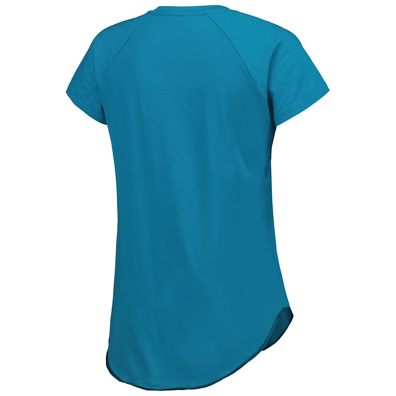 T-shirt à encolure raglan Starter bleu sarcelle San Jose Sharks Grand Slam pour femme