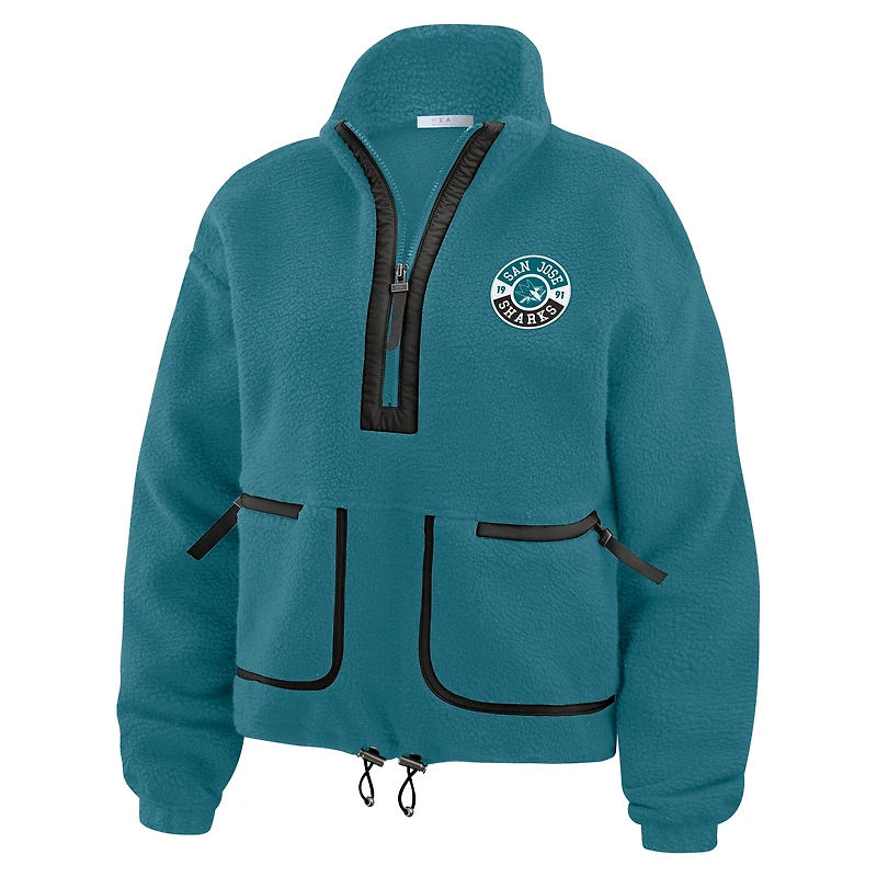 Veste polaire à demi-zip pour femme WEAR by Erin Andrews Teal San Jose Sharks