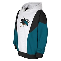 Sweat à capuche en polaire pour jeunes, cendré/noir, San Jose Sharks Champion League