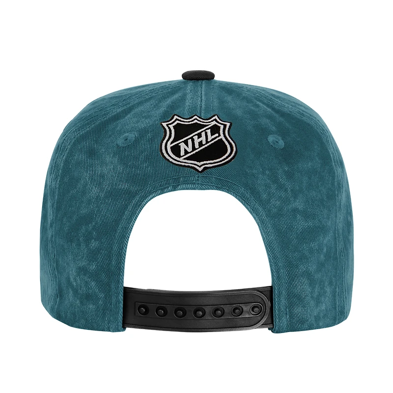 Youth Outerstuff  Teal/Black San Jose Sharks True Retro Deadstock Adjustable Hat