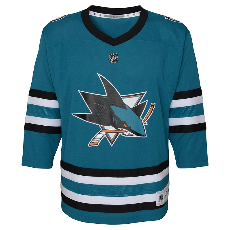 Youth Teal San Jose Sharks Home Replica Custom Jersey