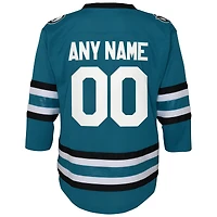 Youth Teal San Jose Sharks Home Replica Custom Jersey