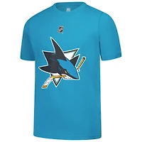 T-shirt Will Smith Teal pour jeune joueur des Sharks de San Jose avec nom et numéro