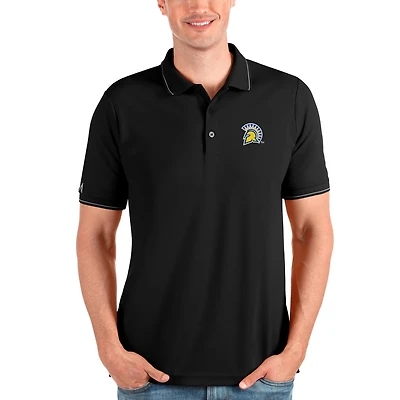 Men's Antigua Black San Jose State Spartans Affluent Polo